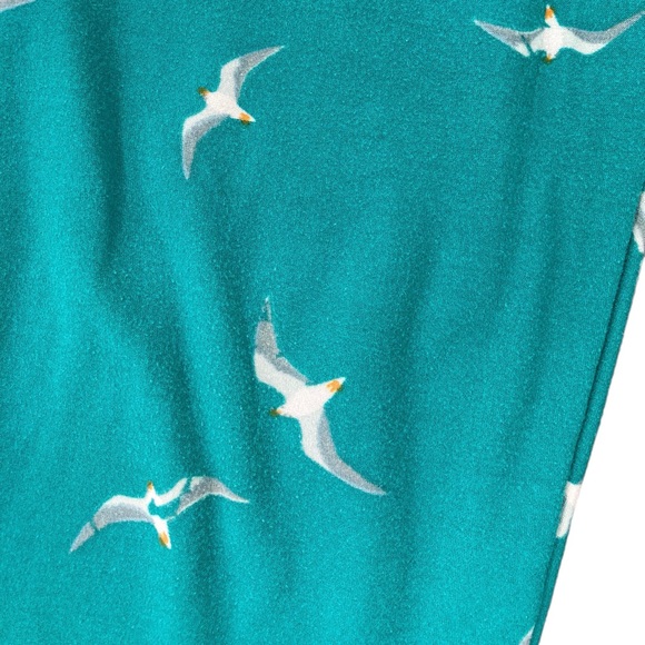 LuLaRoe Women’s Beachy Seagull Leggings One Size Turquoise - Picture 4 of 5